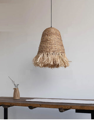 Joleigh - Bamboo and Raffia Round Wicker Ceiling Light